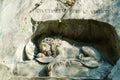 Famous Lion Monument 1820 by Bertel Thorvaldsen, Lucerne, Swit Royalty Free Stock Photo