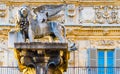 The famous lion's statue in the Piazza Erbe square in Verona, Italy...IMAGE Royalty Free Stock Photo