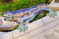 Famous lizard fountain in Park Guell, Barcelona