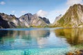 Famous Lofoten, Norway Landscape, Nordland Royalty Free Stock Photo