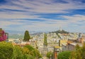 Famous Lombard Street on Hills in San-Francisco in California, U