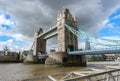 Famous London city Tower bridge, connecting  Thames riverbanks, one of the most known architectural landmarks in the world Royalty Free Stock Photo