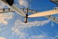 Famous London Eye near Thames River. United Kingdom during sunset Royalty Free Stock Photo