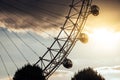 The famous London Eye at sunset - London, UK Royalty Free Stock Photo