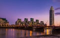 Famous London MI6 and Vauxhall Bridge at night England Royalty Free Stock Photo