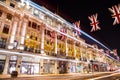 Famous London Regent Street at night England Royalty Free Stock Photo