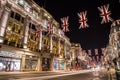 Famous London Regent Street at night England Royalty Free Stock Photo