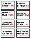 Famous London road signs