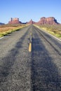 Famous long Road to the Monument Valley Royalty Free Stock Photo