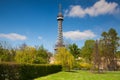 Famous lookout tower on the Petrin Hill in Prague