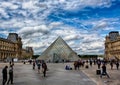 Famous Louvre Pyramid at the Louve at Paris