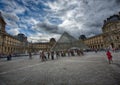 Famous Louvre Pyramid at the Louve at Paris