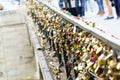 The famous love bridge in Paris with these padlocks