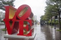 Famous love sign outside the Taipei 101 building