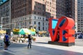 The famous Love sign on 6th avenue in midtown New York