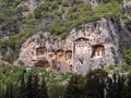 Famous Lycian Tombs of ancient Caunos city, Dalyan, Turkey