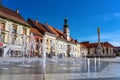 Famous main square Glavni trg of Maribor the second largest city in Slovenia with a fountain