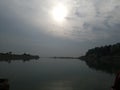 The famous and majestic Akhnoor Fort and Jia Pota Ghat as seen during boating from the Chenab river