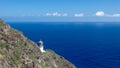 Famous Makapuu Lighthouse on Oahu Hawaii USA Royalty Free Stock Photo