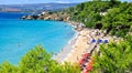 Makris Yalos Long beach, Kefalonia island, Ionian islands, Greece.