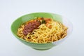 Famous Malaysia Prawn noodle with chili paste Royalty Free Stock Photo
