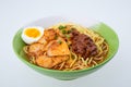 Famous Malaysia Prawn noodle with chili paste Royalty Free Stock Photo