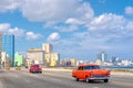 The famous Malecon avenue with a view of the Havana skyline