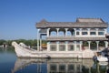 Marble boat of purity and ease at the summer palace, Beijing, China Royalty Free Stock Photo