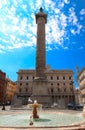 The famous marble Column of Marcus Aurelius ,Rome, Italy Royalty Free Stock Photo