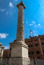 The famous marble Column of Marcus Aurelius ,Rome, Italy Royalty Free Stock Photo