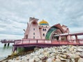 The famous masjid of Malacca Strait in Malacca State, Malaysia