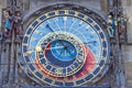 Famous medieval astronomical clock attached to the Old Town Hall Tower. Built in 1410, is the oldest clock in the world still in Royalty Free Stock Photo