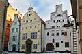 Famous medieval buildings in Old Riga. The home of the three brothers. Latvia Royalty Free Stock Photo