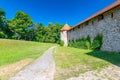 Famous medieval castle Bouzov, Czech Republic. National landmark built in 14 century. Famous tourist destination. Summer weather, Royalty Free Stock Photo