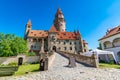 Famous medieval castle Bouzov, Czech Republic. National landmark built in 14 century. Famous tourist destination. Summer weather, Royalty Free Stock Photo