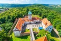 Famous medieval castle Bouzov, Czech Republic. National landmark built in 14 century. Famous tourist destination. Summer weather, Royalty Free Stock Photo