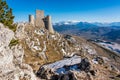 The famous medieval fortress of Rocca Calascio on a winter afternoon. Abruzzo, Italy.