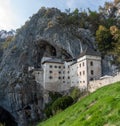 Famous medieval Predjama cave castle in Slovenia