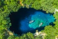 Famous melissani lake on Kefalonia island, Greece. Royalty Free Stock Photo