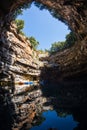 Famous melissani lake on Kefalonia island in Greece