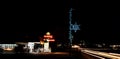 Famous Meridian Idaho drive in restaurant at night with Christmas Lights