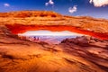 Famous Mesa Arch in the Arches National Park, Utah Royalty Free Stock Photo