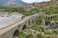 The famous Mesi bridge in Mes, Albania. Royalty Free Stock Photo