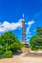Famous metallic tower at fourviere hill in Lyon, France