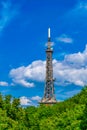 Famous metallic tower at fourviere hill in Lyon, France