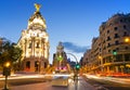 The famous Metropolis Building of Gran Via, Madrid Royalty Free Stock Photo