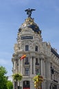 The famous Metropolis Building of Gran Via, Madrid