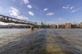 Famous Millenium Bridge, whit St Paul`s Cathedral in the background, London Royalty Free Stock Photo