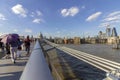 Famous Millenium Bridge, whit St Paul`s Cathedral in the background, London Royalty Free Stock Photo