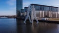 Famous Molecular Men sculpture in Berlin - CITY OF BERLIN, GERMANY - MARCH 11, 2021